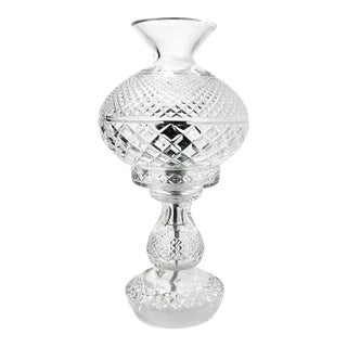 1990s Waterford Inishmore/Inishmaan, Alana Electric Crystal Hurricane Table Lamp For Sale