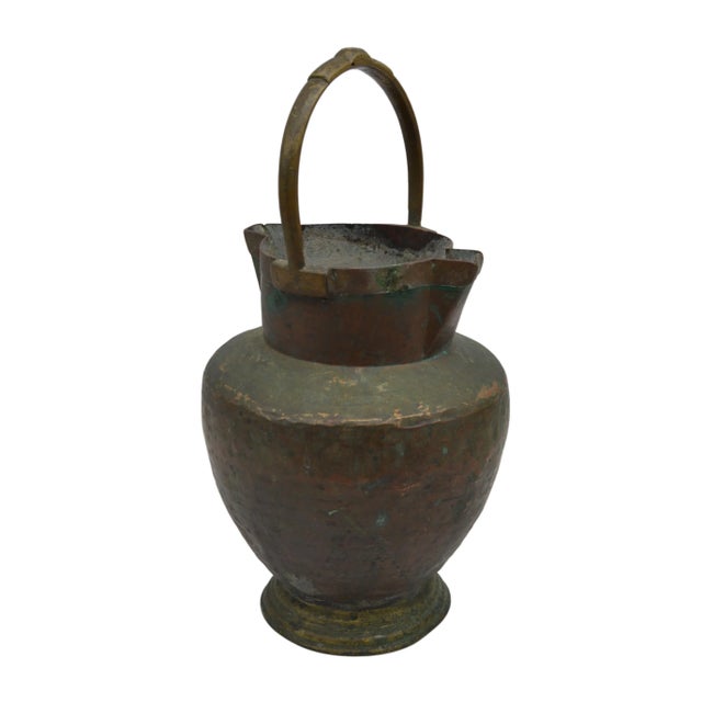 Moroccan Antique Large Moroccan Brass Berber Vessel With Spouts & Handle For Sale - Image 3 of 8