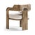 Contemporary Rustic Wood Armchair with Upholstered Seat For Sale - Image 4 of 12