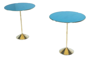 Model T2 Side Tables in Brass and Glass by Osvaldo Borsani, Italy, 1950s, Set of 2