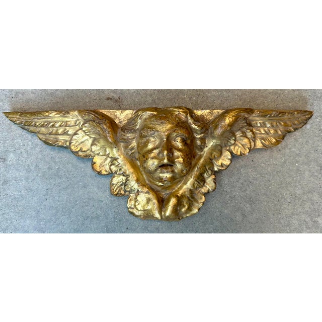 18th Century Italian Carved Giltwood Baroque Winged Angel Cherub For Sale - Image 4 of 12