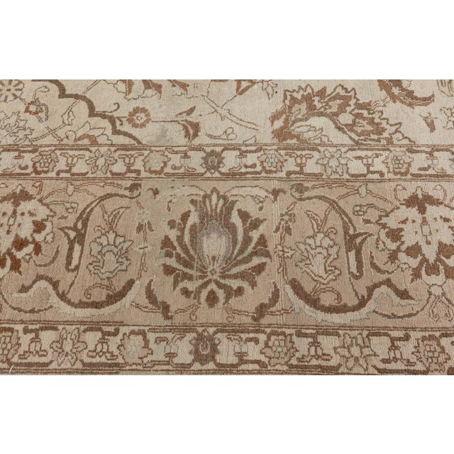 Beige 1930s Persian Tabriz Rug For Sale - Image 8 of 11