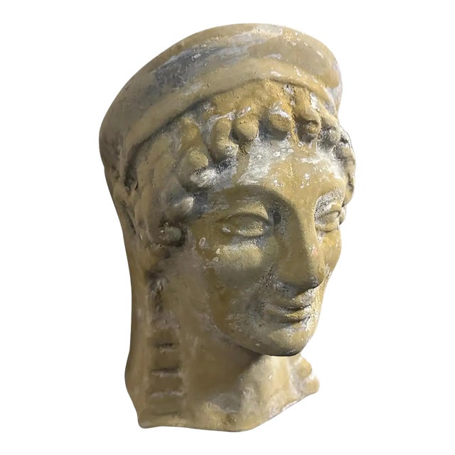 1930s Neo Classical Hand-Crafted Terracotta Sicilian Bust of Apollo For Sale