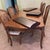Elegant wood dining set has a French Provincial style with a parquetry tabletop and cabriole legs. The set includes six...