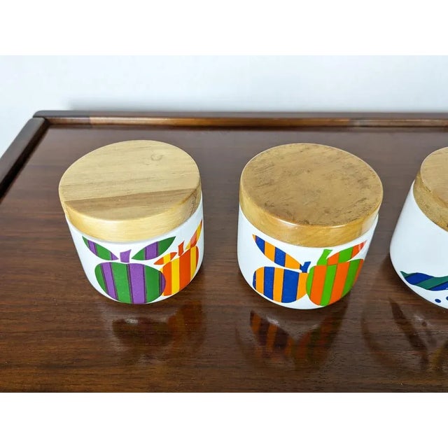 1960s Multicolored Ceramic & Wood Boxes by Ambrogio Pozzi for F. Pozzi, 1960s, Set of 4 For Sale - Image 5 of 13