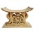 Vintage original Asante chief stool from Ghana with carved eagles and text reading "freedom and justice" on one side and...
