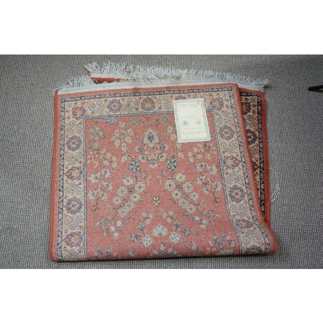 Textile Vintage Belgian Oriental 100% Wool Floral Rug Runner Carpet Mat 33" X 63" For Sale - Image 7 of 12