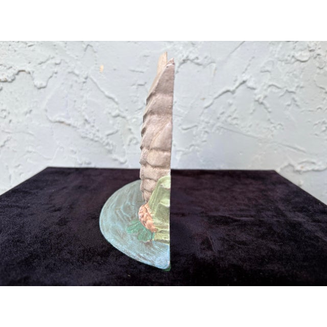 Shabby Chic Vintage Midwest Taiwan Painted Swan Doorstop/Bookend For Sale - Image 3 of 9