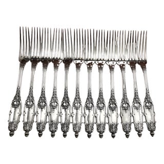 12 Dessert Forks in Silver, 1890s, Set of 12 For Sale
