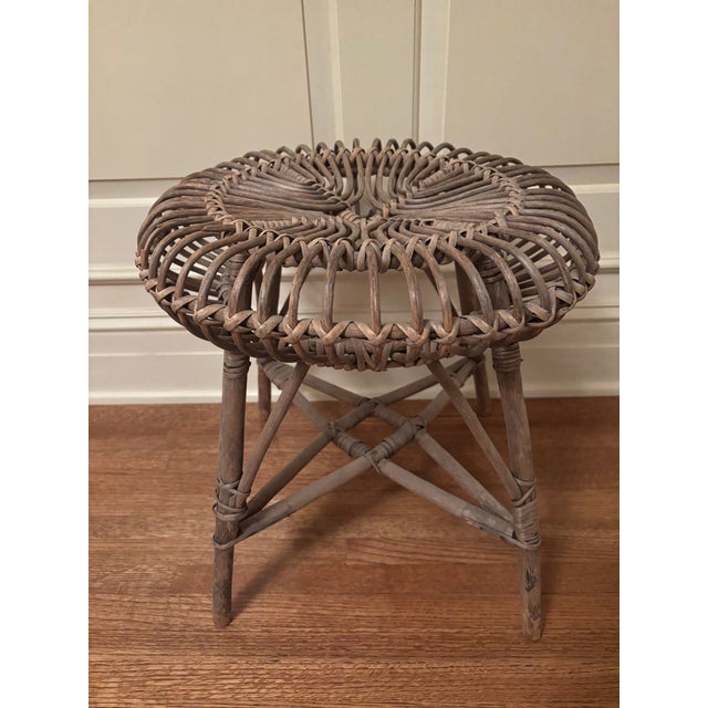 1960s Mid-Century Modern Attributed toFranco Albini Woven Stool For Sale - Image 5 of 5