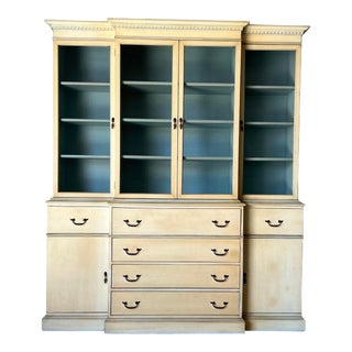 French Provincial - Style Breakfront Butler Secretary Desk Cabinet For Sale