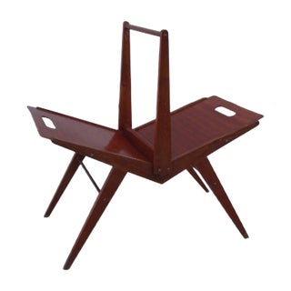 Mahogany Magazine Rack, 1950s For Sale