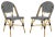 Black Perry Indoor-Outdoor French Bistro Stacking Side Chair in Black & White & Light Brown - a Pair For Sale - Image 8 of 8