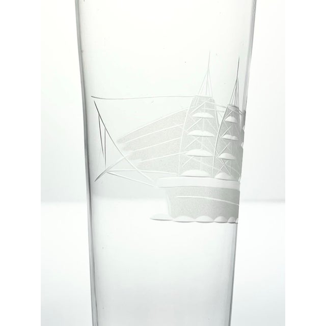 1990s 1990s Toscany “Clipper Ship” Set of 3 Pilsner Beer Glasses For Sale - Image 5 of 8