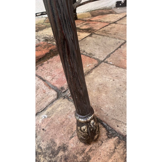 Vintage Tessellated Stone Zebra Pattern Side Table Attributed to Maitland-Smith With Sculptural Figural Supports For Sale - Image 11 of 14