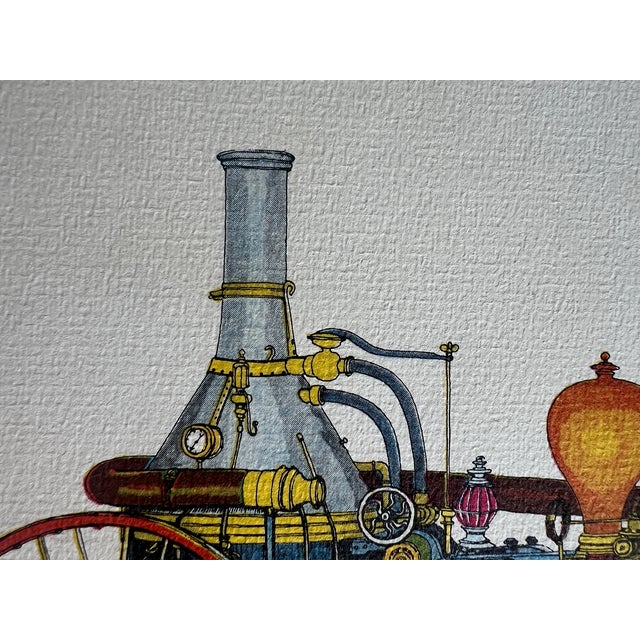 Late 20th Century Anthony Cavo "Cleveland's Silsby Steamer" Historical Fire Engine Print For Sale - Image 4 of 8
