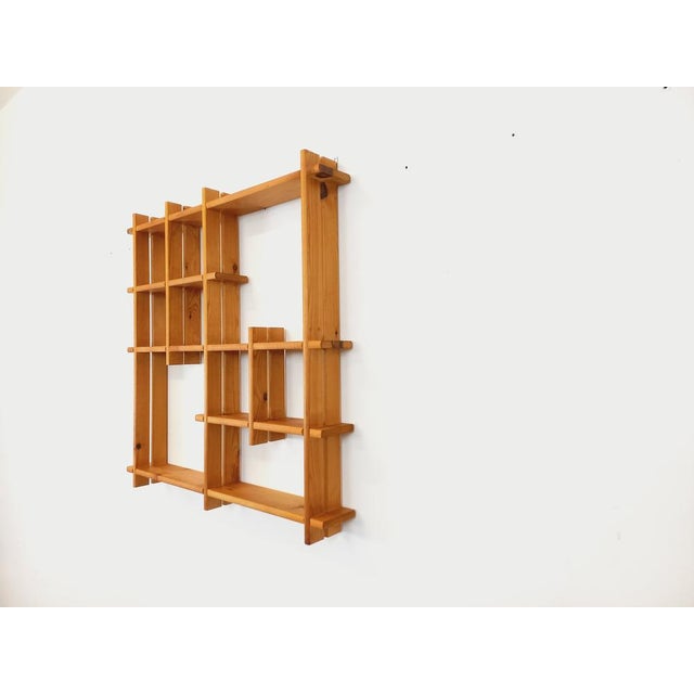 Tan Vintage Pine Wall Shelf in the style of Maison Regain, 1980s For Sale - Image 8 of 13