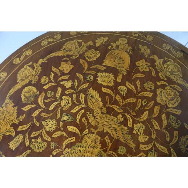 Late 18th Century Stunning Late 18thc. Dutch Marquetry Tilt Top Table With Box Wood Inlay For Sale - Image 4 of 14