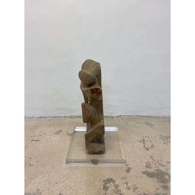 Stone Organic Modern Marble Sculpture on Lucite Base, 1990s For Sale - Image 7 of 13