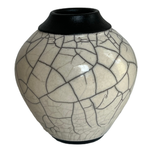 Black and Ivory Nc Pottery Vase