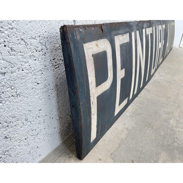 Metal and Wood Garage Sign, 1930s, in Very Good conditions. Designed 1920 to 1949
