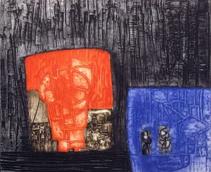 Abstract Francois Marange "Promenade" Signed & Numbered Collagraph