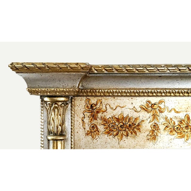 1960s Neoclassical Silver & Gold Leaf Trumeau Wall Mirror by La Barge, Italy 1960s For Sale - Image 5 of 14