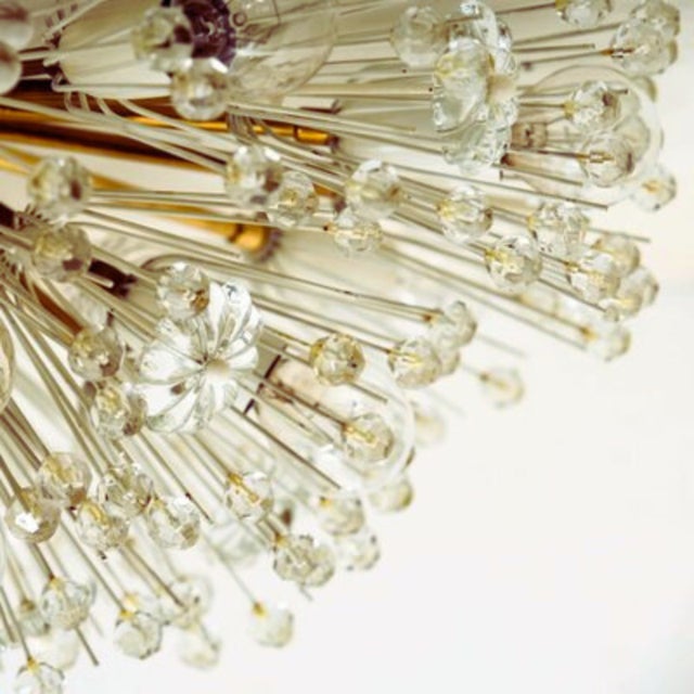 Mid-Century Modern Vintage Enormous Sputnik Dandelion Snowflake Flushmounts by Emil Stejnar for Rupert Nikoll, 1950s, Set of 2 For Sale - Image 3 of 13