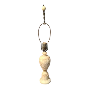 Antique Neo-Classical Urn Hand Carved Marble Made in Italy Boudoir Table Lamp