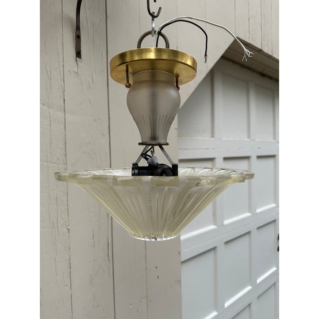Art Deco Vintage Semi-Flush Ceiling Fixture For Sale - Image 3 of 5