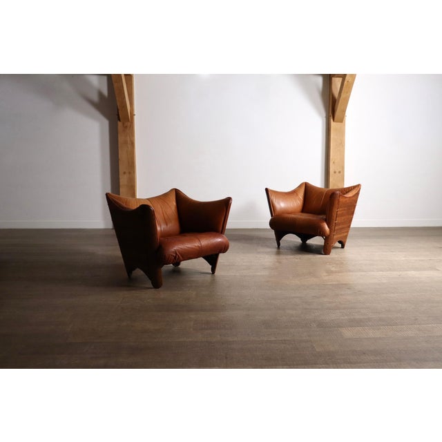 Mid-Century Cognac Leather and Wood Lounge Chairs by Pacific Green, Australia, 1970s, Set of 2 For Sale - Image 15 of 15