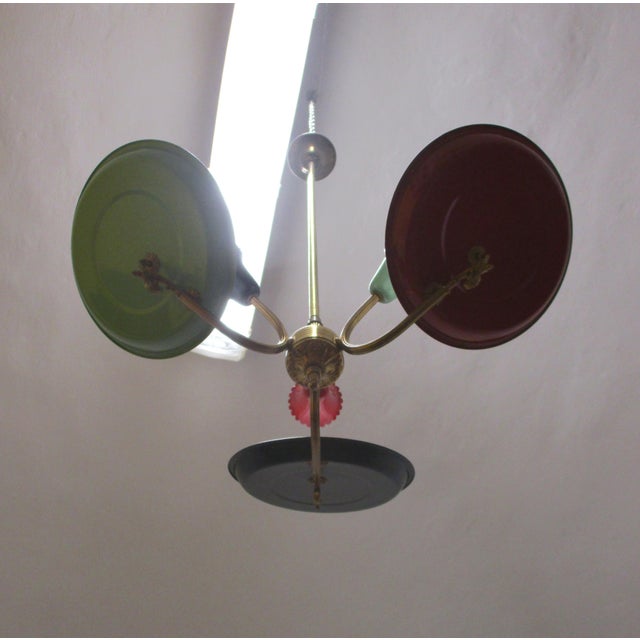 Mid-Century Modern Mid-Century 3-Light Chandelier, Italy, 1950s For Sale - Image 3 of 10