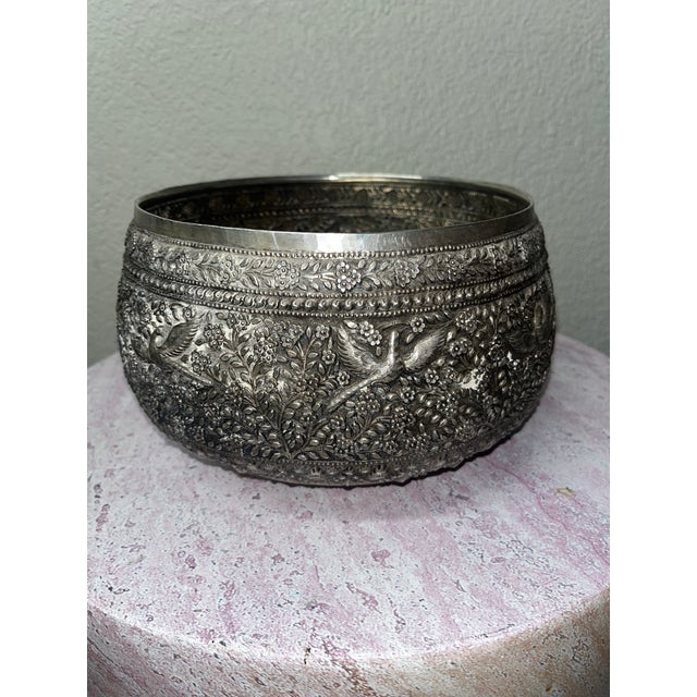 Early 21st Century Sterling Silver Burmese Buddhist Offering Bowl For Sale - Image 5 of 11