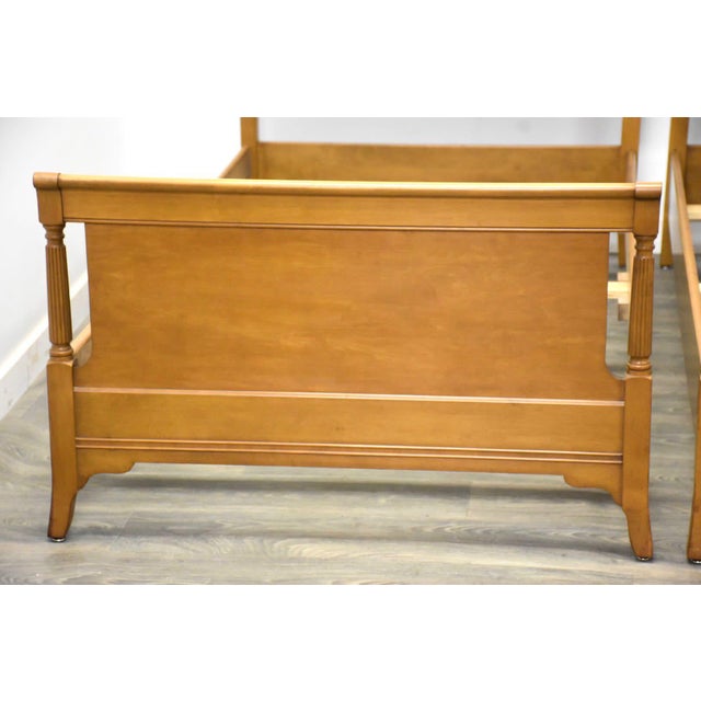 Solid Maple Traditional Sleigh Beds a Pair Chairish