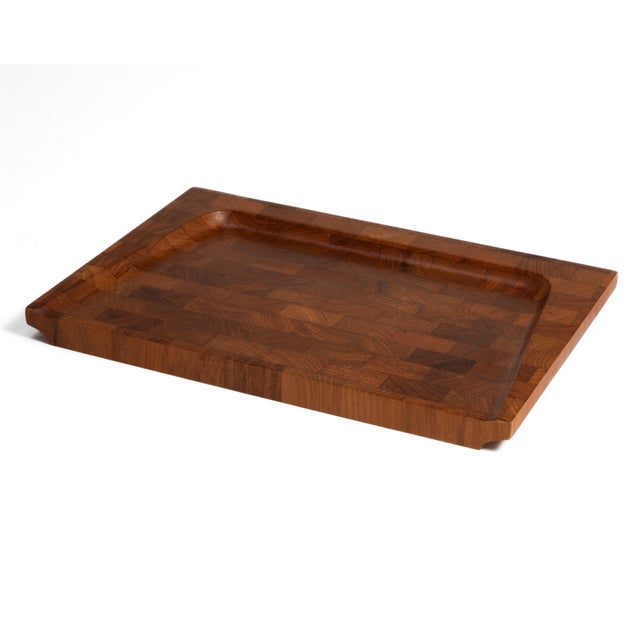 Large Digsmed Teak Cutting Board Serving Tray Danmark Denmark 1960s For Sale - Image 10 of 14