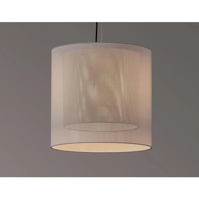 Contemporary White and Grey Moaré MS Pendant Lamp by Antoni Arola For Sale - Image 3 of 5
