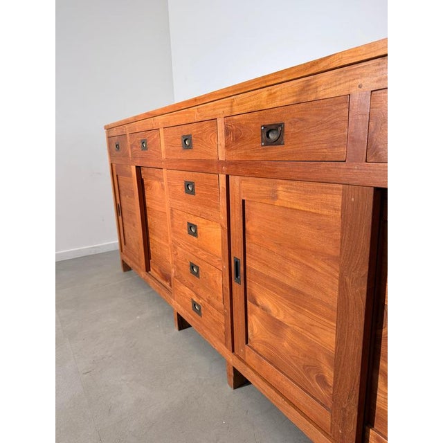 Large Teak Sideboard with Sliding Doors and Drawers For Sale - Image 3 of 9