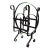 Mid 20th Century French Black Wrought Iron Magazine Rack For Sale