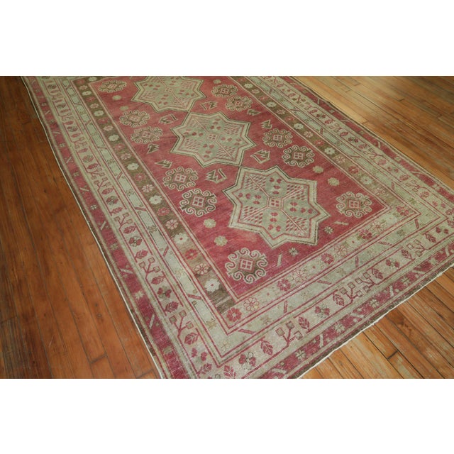 Textile Late 20th Century Crimson Red Central Asian Rug - 5'4" x 8'5" For Sale - Image 7 of 18