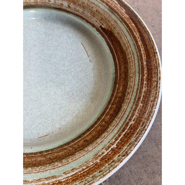 Ravnild Keramik Shallow Basin Light Blue Stoneware Circular Decorative Platter Denmark 1960s For Sale - Image 9 of 10