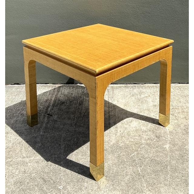 This striking vintage game table captures the essence of 1970s Hollywood Regency glamour, featuring a meticulously hand-...