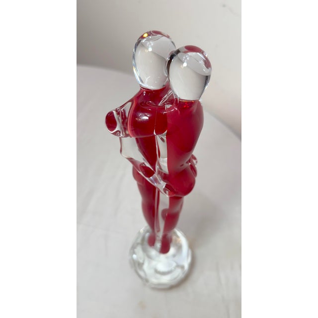Vintage Hand Blown Italian Murano Glass Fornace Mian Formia Couple Sculpture For Sale - Image 14 of 17
