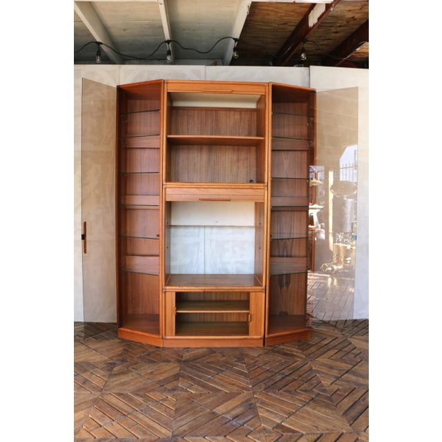 Wood Danish Modern Teak 5-Piece Entertainment / Wall Unit — 1970s For Sale - Image 7 of 18