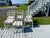 Set of 6 Vintage Painted Mahogany Chippendale Ribbon Back Dining Chairs With New Perennials Striped Fabric For Sale - Image 13 of 14