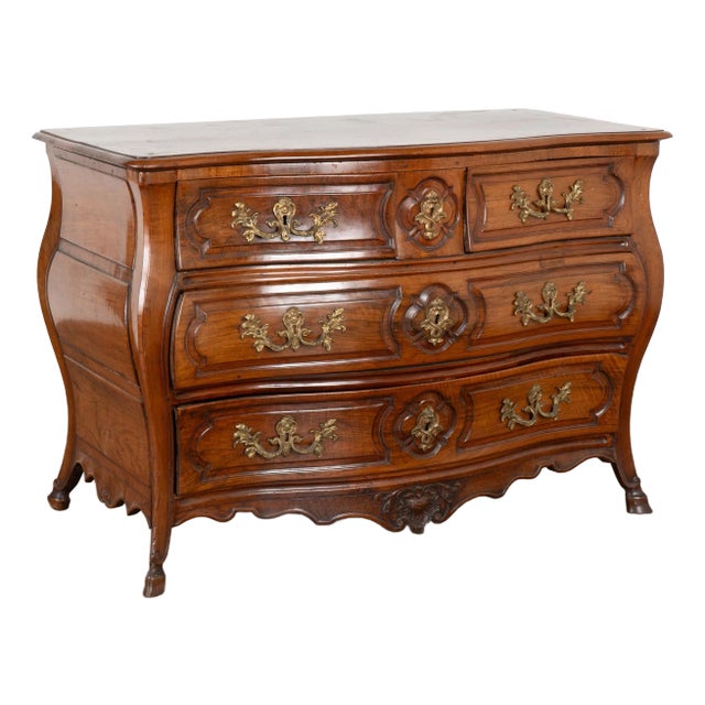 18th Century French Rococo Walnut Chest of Drawers For Sale
