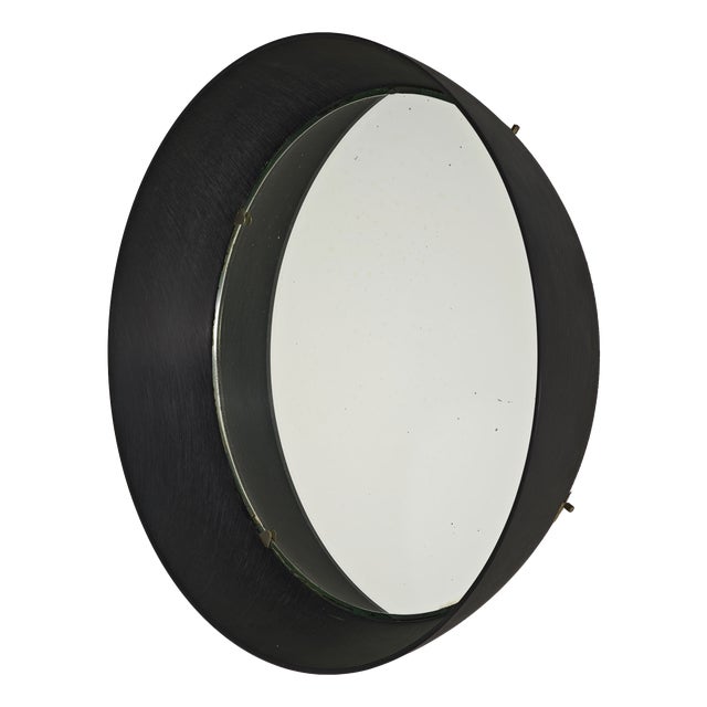 Mid-Century Ebanil Wall Mirror by Gino Colombini for Kartell, Milan, Italy, 1960s For Sale
