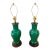 Beautiful Pair of Frederick Cooper Emerald Green Crystalline Glazed Ceramic Table Lamps For Sale
