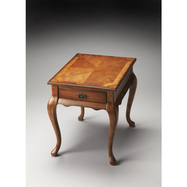Traditional Grace End Table, Medium Brown For Sale - Image 3 of 4