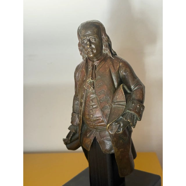 19th Century Gilt Bronze Portrait Sculpture of Benjamin Franklin Circa 1830s For Sale - Image 4 of 14