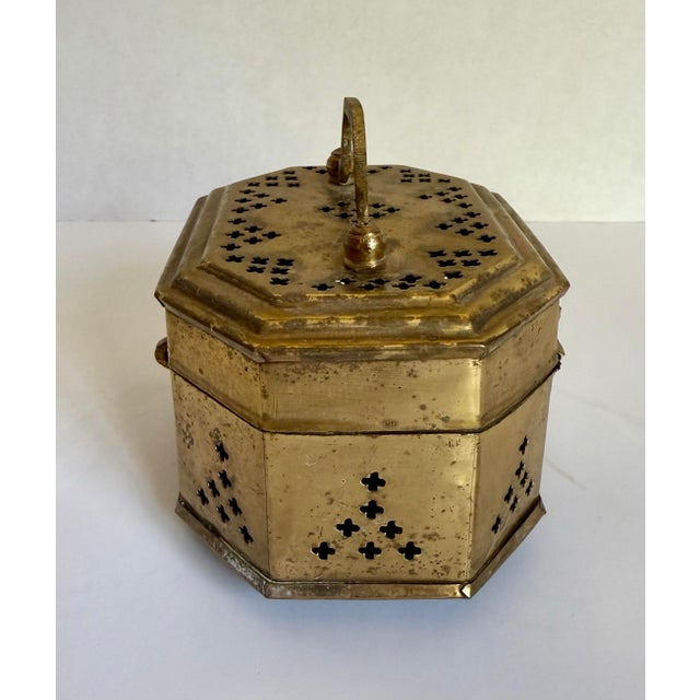 Early 20th Century Early 20th Century Indian Pierced Brass Cricket Box For Sale - Image 5 of 11